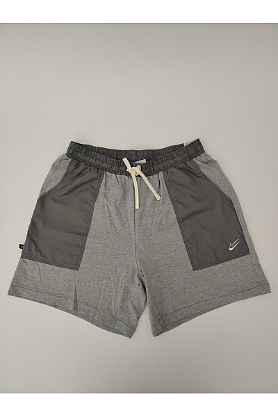 Nike Pánské šedé Bavlněné Teplákové Kraťasy S Kapsami Velikost US XL