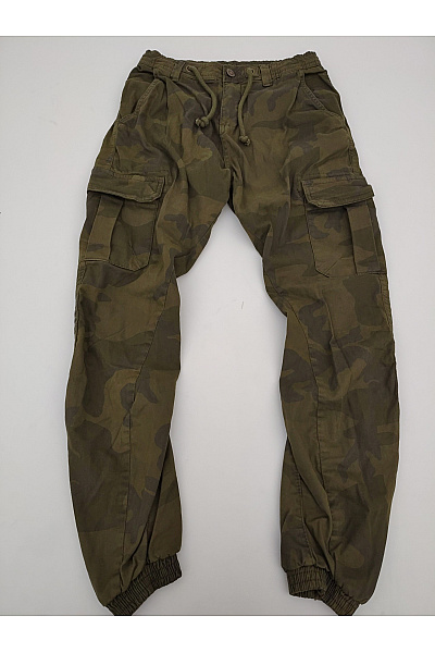 URBAN CLASSICS Pánské khaki maskáčové cargo kalhoty jogger s kapsami Velikost 28 | URBAN CLASSICS | obrázek 2