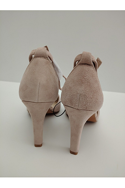 Béžové kožené semišové lodičky na podpatku s páskem Velikost 39 | Unimoda | obrázek 4