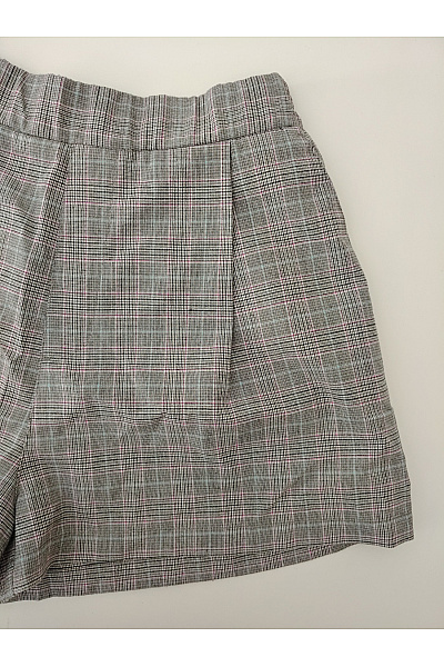 PULL&BEAR Šedé kostkované kraťasy s vysokým pasem Vel. 28 | PULL&BEAR | obrázek 2
