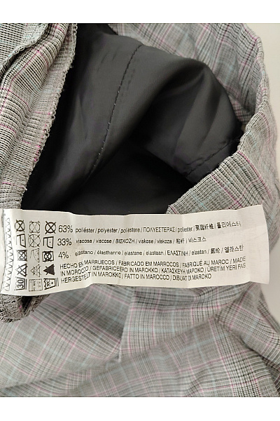PULL&BEAR Šedé kostkované kraťasy s vysokým pasem Vel. 28 | PULL&BEAR | obrázek 4