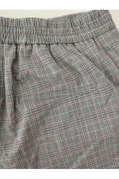 PULL&BEAR Šedé kostkované kraťasy s vysokým pasem Vel. 28 | PULL&BEAR | obrázek 7