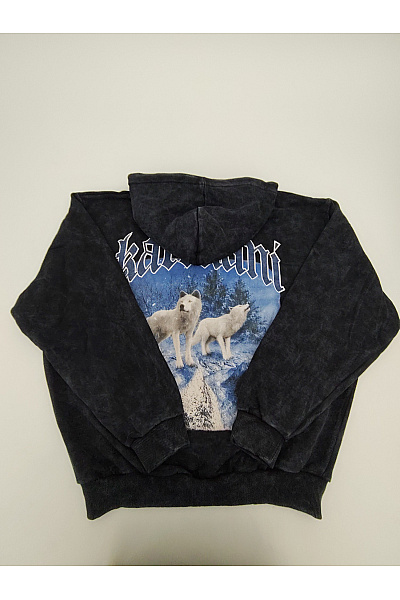 Kani Pánská černá mikina na zip s kapucí vintage streetwear Vel. XL | Kani | obrázek 9