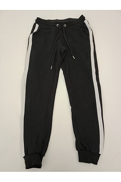 URBAN CLASSICS Černé Bavlněné Tepláky S Lampasem Velikost XS