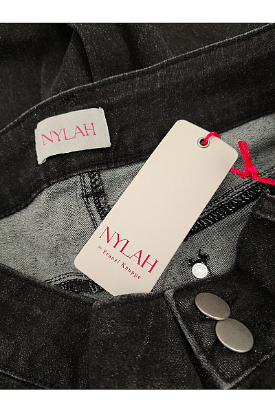 NYLAH Černé bavlněné džíny s vysokým pasem rovné Vel. DE 40 | NYLAH | obrázek 8
