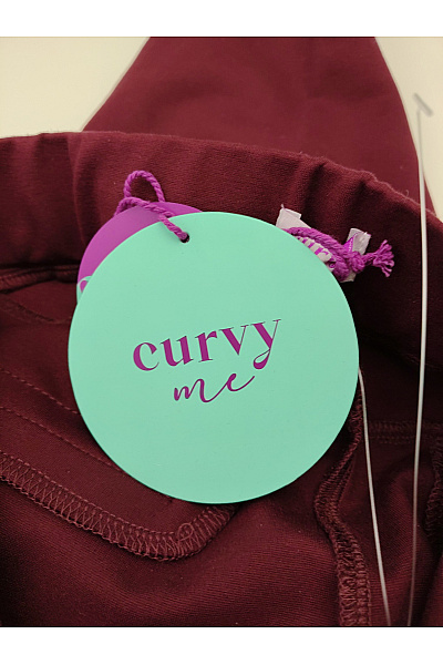 curvy me Červené elegantní kalhoty s kapsami a puky Velikost DE 44 | curvy me | obrázek 9