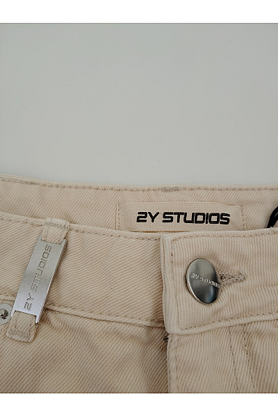 2Y PREMIUM Béžové džínové bermudy s vysokým pasem Velikost 32 | 2Y PREMIUM | obrázek 3