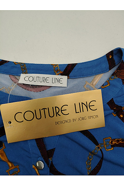 COUTURE LINE Modrá dámská halenka s dlouhým rukávem a vzorem řetězů Velikost DE 48 | COUTURE LINE | obrázek 4