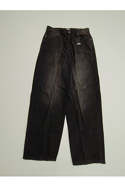 URBAN CLASSICS Pánské černé Bavlněné Džíny Wide Leg Vyšisované Velikost 32