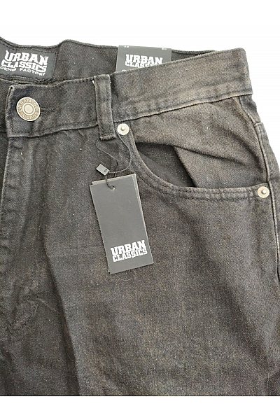 URBAN CLASSICS Pánské černé bavlněné džíny wide leg vyšisované Velikost 32 | URBAN CLASSICS | obrázek 3