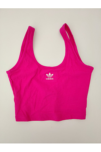 ADIDAS Růžové dámské crop top tílko s nápisem Velikost EU 8 | ADIDAS | obrázek 2