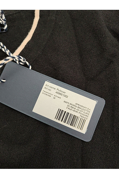 fiora blue Černobílý pruhovaný pletený pulovr na knoflíky Velikost EU 38 | fiora blue | obrázek 9