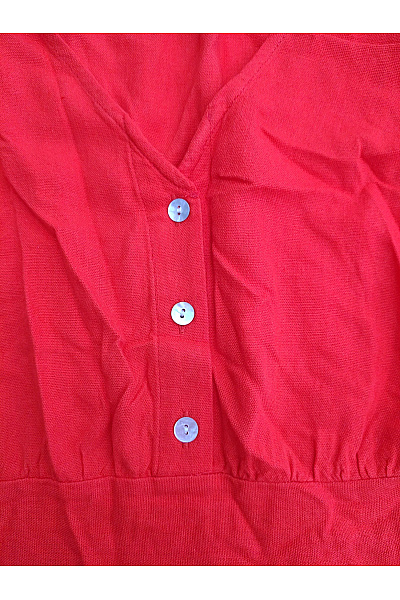 VERO MODA Červené letní šaty s krátkým rukávem do áčka Vel. M | VERO MODA | obrázek 3