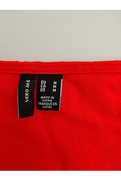 VERO MODA Červené letní šaty s krátkým rukávem do áčka Vel. M | VERO MODA | obrázek 4