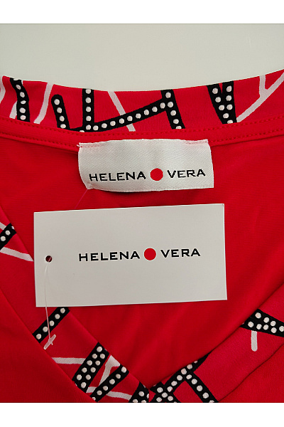 HELENA VERA Červená halenka s výstřihem do V a 3/4 rukávem Vel. DE 40 | HELENA VERA | obrázek 5