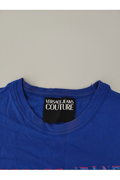 Obscure Couture Modré bavlněné pánské tričko s krátkým rukávem a nápisem Vel. L | Obscure Couture | obrázek 2