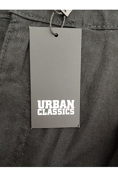 URBAN CLASSICS Černé lněné široké kalhoty s vysokým pasem Vel. 28 | URBAN CLASSICS | obrázek 3