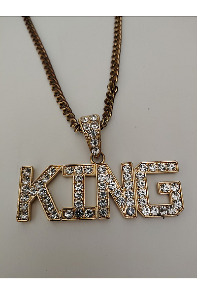 Zlatý náhrdelník s přívěskem KING | Unimoda | obrázek 3