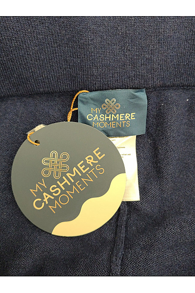 MY CASHERE MOMENTS Modré vlněné pletené kalhoty s kapsami Velikost DE 46 | MY CASHERE MOMENTS | obrázek 4