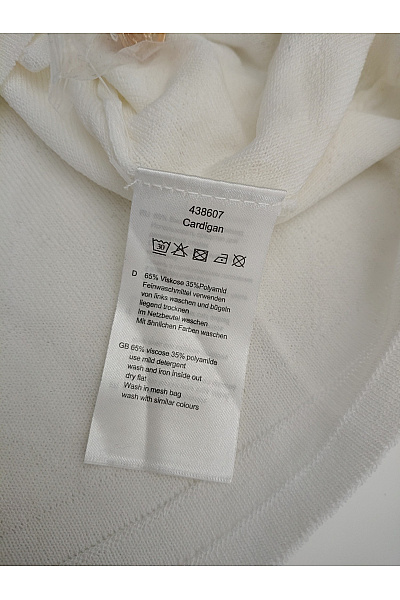 Alfredo Pauly Bílý pletený propínací kardigan na knoflíky elegantní Vel. DE 40 | Alfredo Pauly | obrázek 10