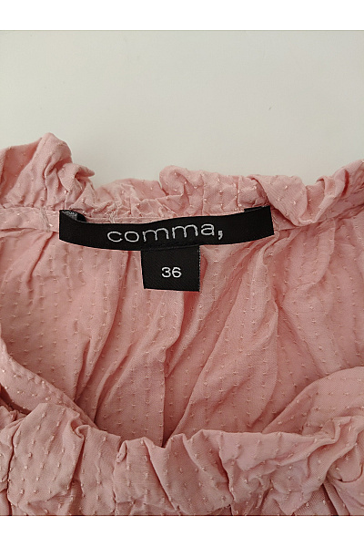 COMMA Růžová halenka bez rukávů s volánky a stojáčkem Vel. EU 36 | COMMA | obrázek 7