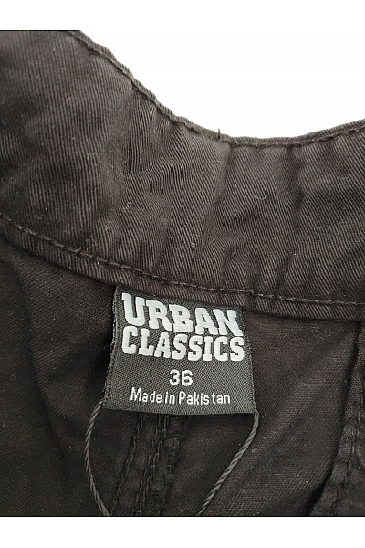 URBAN CLASSICS Pánské černé bavlněné cargo kraťasy s kapsami Vel. 36 | URBAN CLASSICS | obrázek 4