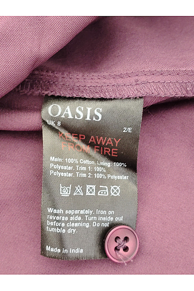 Oasis Fialové bavlněné mini šaty boho krajkové Velikost UK 8 | Oasis | obrázek 8