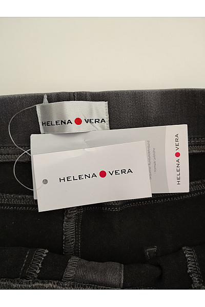 HELENA VERA Dámské bavlněné šedé kalhoty s kapsami a pružným pasem Velikost DE 38 | HELENA VERA | obrázek 5