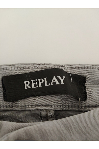 REPLAY Šedé bavlněné chino kraťasy ke kolenům Velikost US 30 | REPLAY | obrázek 4