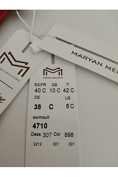 MARYAN MEHLHORN Červené jednodílné plavky za krk s průstřihy Velikost DE 38 | MARYAN MEHLHORN | obrázek 6