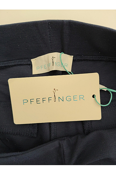 PFEFFINGER Modré elegantní cigaretové kalhoty s vysokým pasem a puky Velikost DE 18 | PFEFFINGER | obrázek 5
