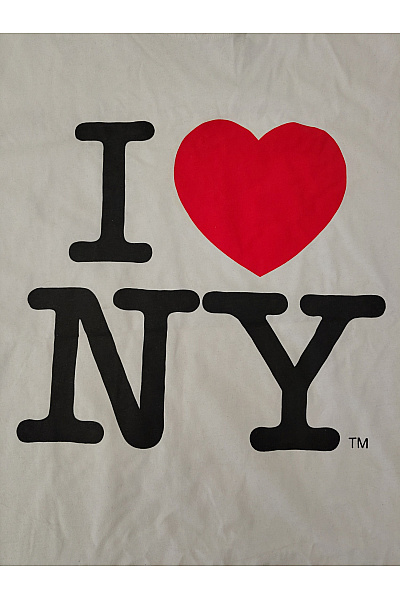 LOVE Bílé bavlněné tričko s krátkým rukávem a nápisem I NY Vel. M | LOVE | obrázek 3