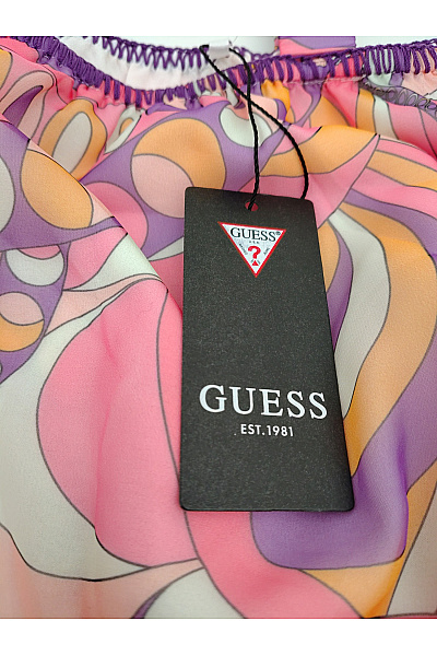 Guess Barevné retro crop top s odhalenými rameny a krátkým rukávem Velikost UK 10 | Guess | obrázek 5