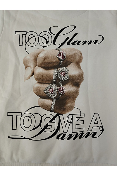 miss tee Bílá bavlněná dámská mikina s kapucí a výšivkou Vel. M | miss tee | obrázek 10