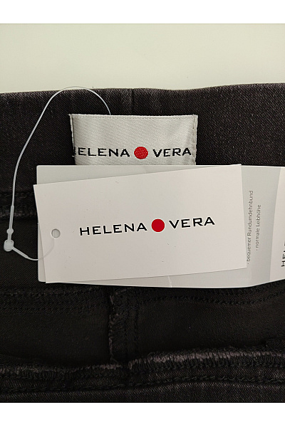 HELENA VERA Černé bavlněné džíny s vysokým pasem a gumou v pase Vel. DE 40 | HELENA VERA | obrázek 4