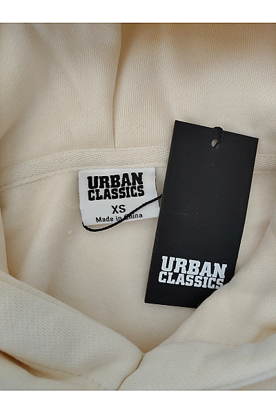 URBAN CLASSICS Béžová bavlněná crop mikina s kapucí | URBAN CLASSICS | obrázek 5
