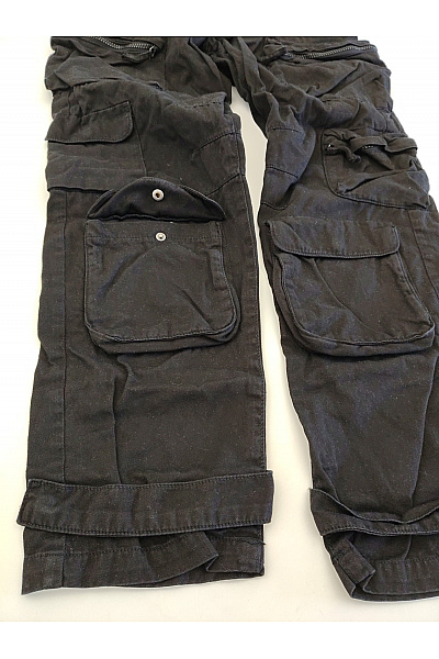 URBAN CLASSICS Černé bavlněné cargo kalhoty s kapsami na stehnech Vel. 28 | URBAN CLASSICS | obrázek 4
