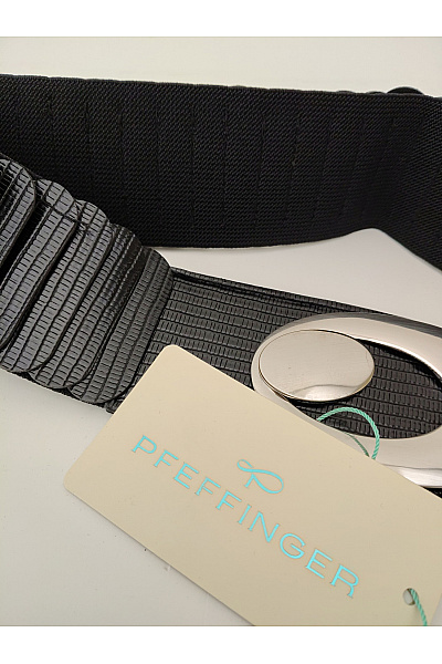 PFEFFINGER Černý široký dámský pásek s oválnou sponou | PFEFFINGER | obrázek 3