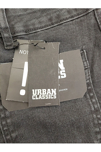 URBAN CLASSICS Černé bavlněné džíny s vysokým pasem a širokými nohavicemi Velikost EU 34 | URBAN CLASSICS | obrázek 4