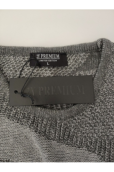 2Y PREMIUM Šedý pletený pulovr se vzorem Velikost L | 2Y PREMIUM | obrázek 6