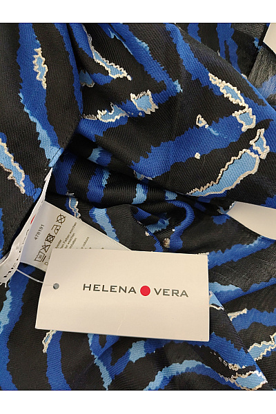 HELENA VERA Modrý šátek se zvířecím vzorem Velikost 70x180cm | HELENA VERA | obrázek 4