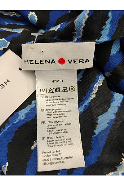 HELENA VERA Modrý šátek se zvířecím vzorem Velikost 70x180cm | HELENA VERA | obrázek 5