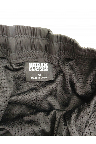 URBAN CLASSICS Černé sportovní tepláky s lampasem a gumou na nohavicích Vel. M | URBAN CLASSICS | obrázek 3