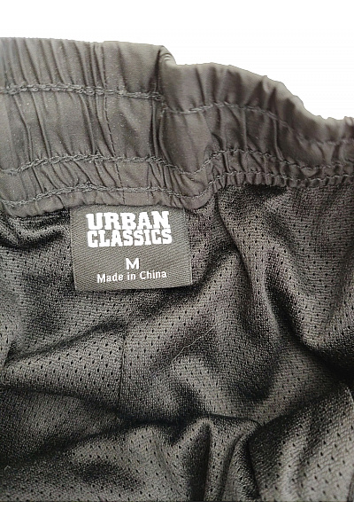 URBAN CLASSICS Černé sportovní tepláky s lampasem a gumou na nohavicích Vel. M | URBAN CLASSICS | obrázek 4