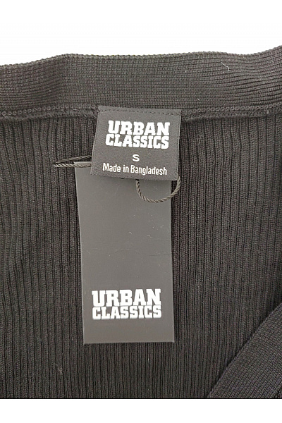 URBAN CLASSICS Černá zavinovací halenka s dlouhými zvonovými rukávy a vázačkou Vel. S | URBAN CLASSICS | obrázek 7