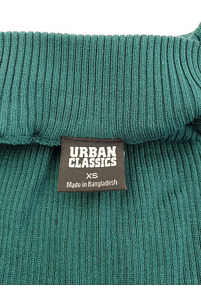 URBAN CLASSICS Dámský zelený žebrovaný rolák s dlouhým rukávem Vel. XS | URBAN CLASSICS | obrázek 4