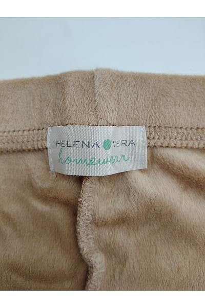 HELENA VERA Béžové sametové tepláky s kapsami Vel. DE 50 | HELENA VERA | obrázek 4