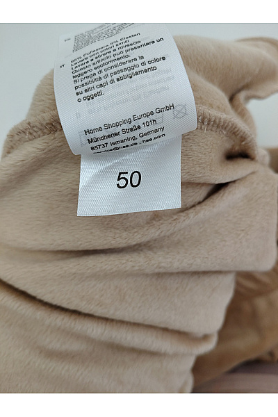 HELENA VERA Béžové sametové tepláky s kapsami Vel. DE 50 | HELENA VERA | obrázek 6