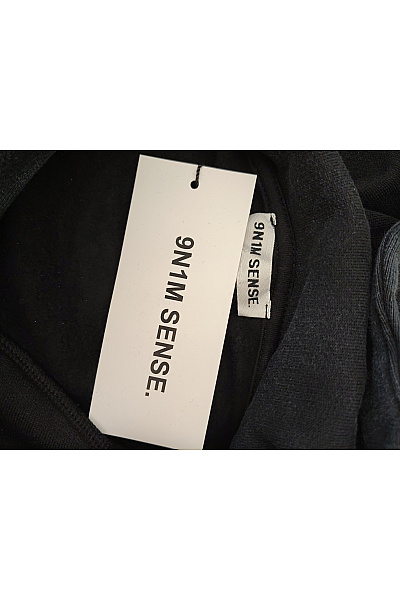 9N1M SENSE Černá bavlněná mikina s kapucí a nápisem streetwear Velikost L | 9N1M SENSE | obrázek 7