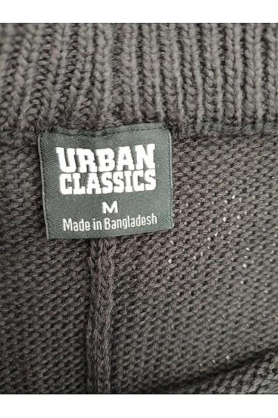 URBAN CLASSICS Černé pletené zvonové kalhoty s vysokým pasem Velikost M | URBAN CLASSICS | obrázek 4
